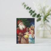  Kerstman met Angels Visitekaartje (Staand voorkant)