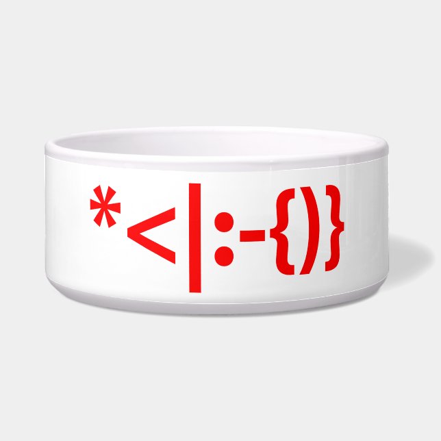 Kerstman met baard kerst emoticon voerbakje (Voorkant)