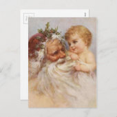  kerstman met Baby Feestdagenkaart (Voorkant / Achterkant)