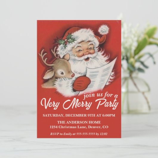 Kerstman met Baby Rudolf Aangepaste Kerstmis Kaart (Staand voorkant)