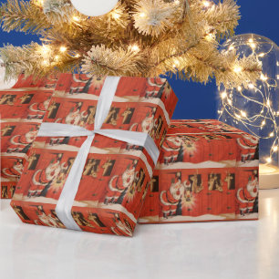  kerstman met betegeling cadeaupapier