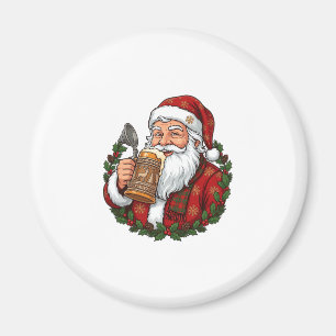 Kerstman met bierglas magneet