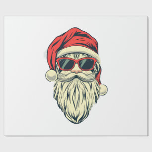 kerstman met bril cadeaupapier