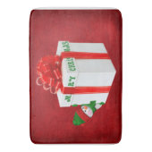 kerstman met cadeau badmat (Voorkant Verticaal)