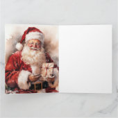 Kerstman met cadeau kaart (Binnen)