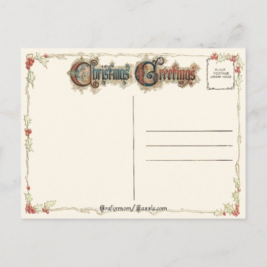 Kerstman met Cadeaus Feestdagenkaart (Achterkant)