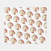  Kerstman met Candy Cane. Fleece Deken (Voorkant (Horizontaal))