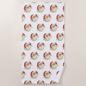  Kerstman met Candy Cane. Strandlaken (Voorkant)