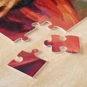 Kerstman met Dobermann Kerst Kunst Legpuzzel (Zijkant)