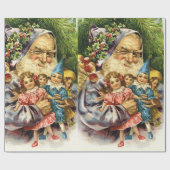 Kerstman met Dolls Cadeaupapier (Vlak)