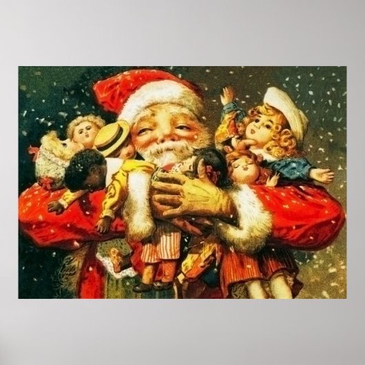 Kerstman met Dolls Poster (Voorkant)