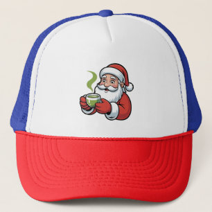 Kerstman met een Matcha-drank Kerstmis  Trucker Pet