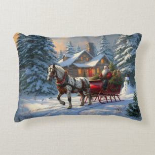 Kerstman met één paard Sleigh Accent Kussen