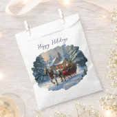 Kerstman met één paard Sleigh Bedankzakje (Geknipt)