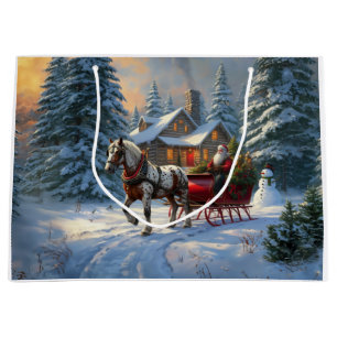 Kerstman met één paard Sleigh Groot Cadeauzakje