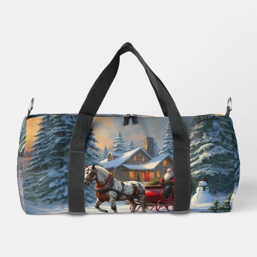 Kerstman met één paard Sleigh Plunjezak (Achterkant)