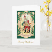  Kerstman met een pijplijn kerstfeestdag Kaart (Gele Bloem)