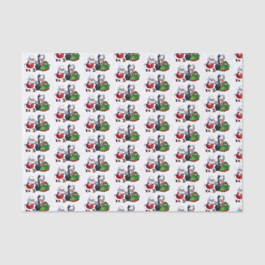 kerstman met een traditioneel kerstjaar mevrouw Cl Tissuepapier (Voorkant)