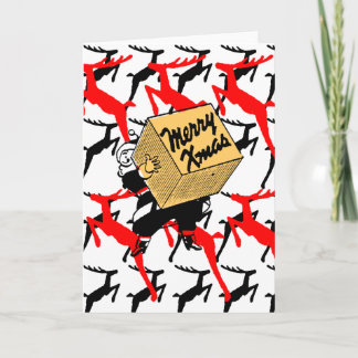 Kerstman met een Vrolijk Pakket van Kerstmis Feestdagen Kaart