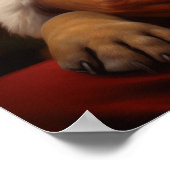 Kerstman met Engelse Bulldog Poster (Hoek)