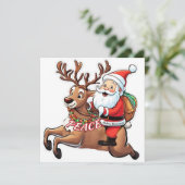 Kerstman met geschenken van vrede kaart (Staand voorkant)