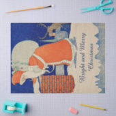  KERSTMAN MET GESCHENKZAK BIJ SCHOORSTEENKERST TISSUEPAPIER (Craft)