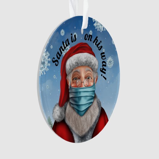 Kerstman met gezichtsmasker 2 Ornament (voorkant)