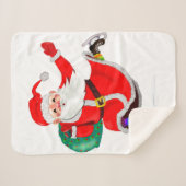 Kerstman met Gift Kerstmis Sherpa Deken (Voorkant (horizontaal))