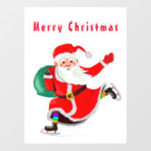 Kerstman met Gift Kerstmis Venster Cling Raamsticker (Vel)