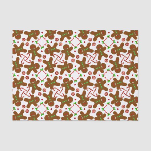 kerstman met gingerbrood, persoonlijk aanpasbaar tissuepapier (Voorkant)