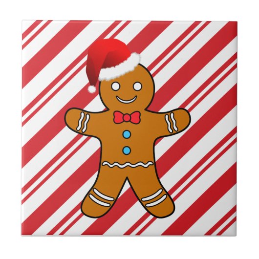 kerstman met gingerbrood tegeltje (Voorkant)