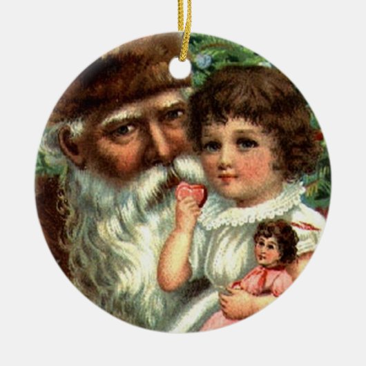  Kerstman met Girl Keepomwille Ornament (Voorkant)
