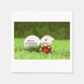 Kerstman met golfbal en kerstgolfer servet (Voorkant)