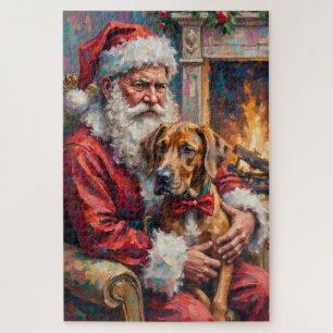 Kerstman met Great Dane Kerst Kunst Legpuzzel