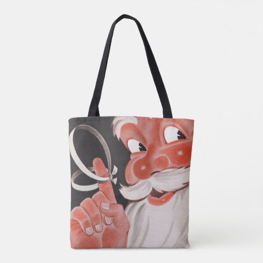  Kerstman met Herinneringsstring op Vinger Draagtas (Achterkant)