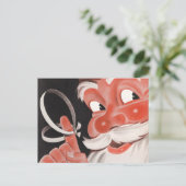 Kerstman met Herinneringsstring op Vinger Feestdagenkaart (Staand voorkant)