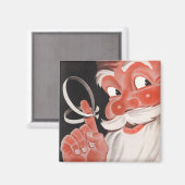 Kerstman met Herinneringsstring op Vinger Magneet (Voorkant / Achterkant)