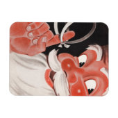 Kerstman met Herinneringsstring op Vinger Magneet (Horizontaal)