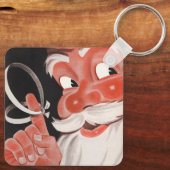 Kerstman met Herinneringsstring op Vinger Sleutelhanger (Achterkant)