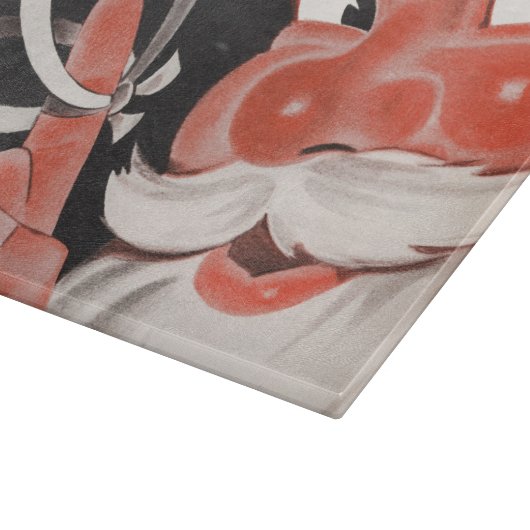  Kerstman met Herinneringsstring op Vinger Snijplank (Hoek)