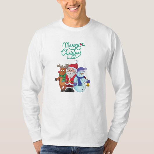 Kerstman met herten t-shirt (Voorkant)
