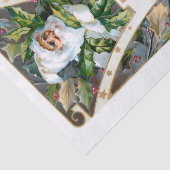  Kerstman met Holly & Gold Stars Tissuepapier (Detail)