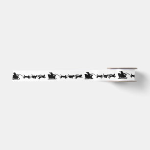 Kerstman met hondenslee in de Arctic Lino Print Lint