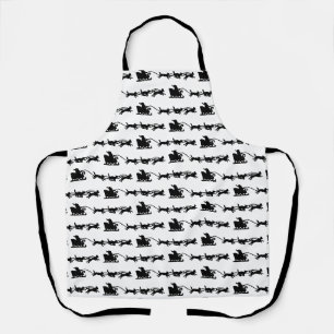 Kerstman met hondenslee in de Arctic Lino Print Schort