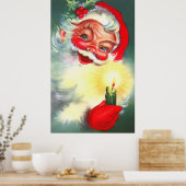  kerstman met kaars poster (Keuken)