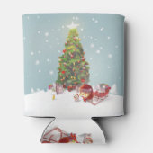 Kerstman met kerstboom blikjeskoeler (Achterkant)