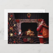 Kerstman met kerstboom briefkaart (Voorkant / Achterkant)