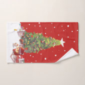 Kerstman met kerstboom handdoek (Handdoek)