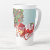 Kerstman met kerstboom latte mok (Rechterhoek)