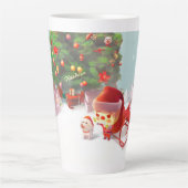 Kerstman met kerstboom latte mok (Voorkant)